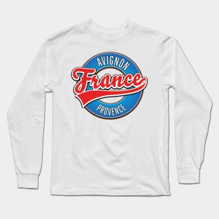 Avignon Provence France retro logo Long Sleeve T-Shirt